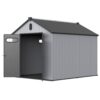 Xwt013 Plastic Storage Shed For Backyard Garden Big Spire Tool Storage - Black / Gray - Image 11