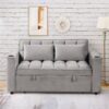 Multi Functional Sofa Bed With Cup Holder And USB Port For Living Room Or Apartments - Gray - Image 2
