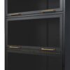 Modern Steel Display Cabinet With Glass Doors And LED Lights, 5 Tier Steel Barrister Bookcase For Home Or Office - Black - Image 12