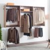 Devi - Wall Mounted Wood Closet System With Modular Design And Ample Storage - Oak - Image 2
