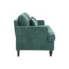 Mid Century Modern Chenille Fabric Loveseat Sofa, 2 Seat Upholstered Couch With Wood Feet - Emerald - Image 12