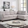 Dalia - Linen Modern Sectional Sofa With Right Facing Chaise - Light Gray - Image 5