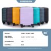 20" Carry On Luggage Lightweight Suitcase, Spinner Wheels - Blue - Image 5