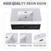 Modern Wall Mounted Bathroom Vanity With Thick Edged Resin Sink And Storage Rack Plywood - Black Chestnut - Image 7