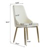 Modern Sponge-Filled Dining Chair, Solid Wood Metal Legs, Suitable For Restaurants, Living Rooms And Rooms (Set of 2) - White - Image 19