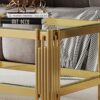 Top And Bottom Double Layer Tempered Glass Coffee Table And Mirror Finished Stainless Steel Frame - Gold - Image 7