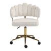 Modern Home Office Desk Chair With Wheels, Swivel, Height Adjustable - Beige - Image 14