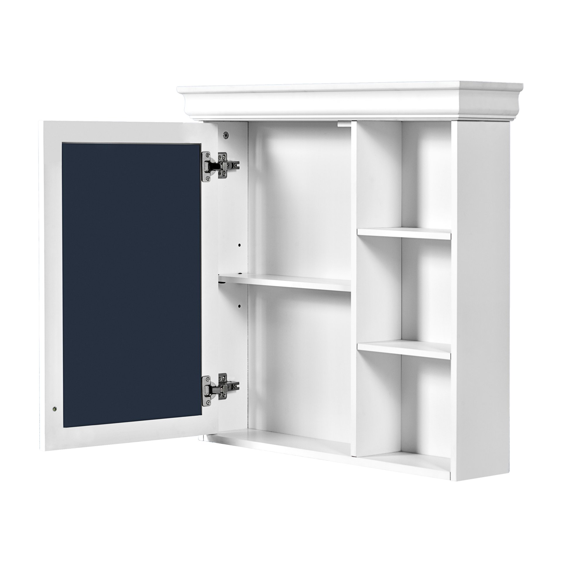 Bathroom Medicine Cabinet With Mirror, Wall Mounted Mirror Cabinet & Storage Organizer, Over The Toilet Storage White Storage Cabinet For Bathroom - White - Image 14