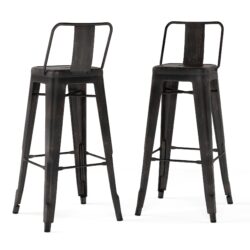 Rayne - Metal Bar Stool (Set of 2) - Distressed Black