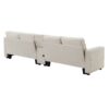 Upholstered Sofa With Console, 2 Cupholders And 2 USB Ports Wired Or Wirelessly Charged, Modern Linen Fabric Couches With 4 Pillows (4 Seat) - Beige - Image 5