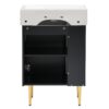 Bathroom Vanity, Combo Cabinet, Bathroom Storage Cabinet, Single Ceramic Sink, Left Side Storage - Black - Image 17