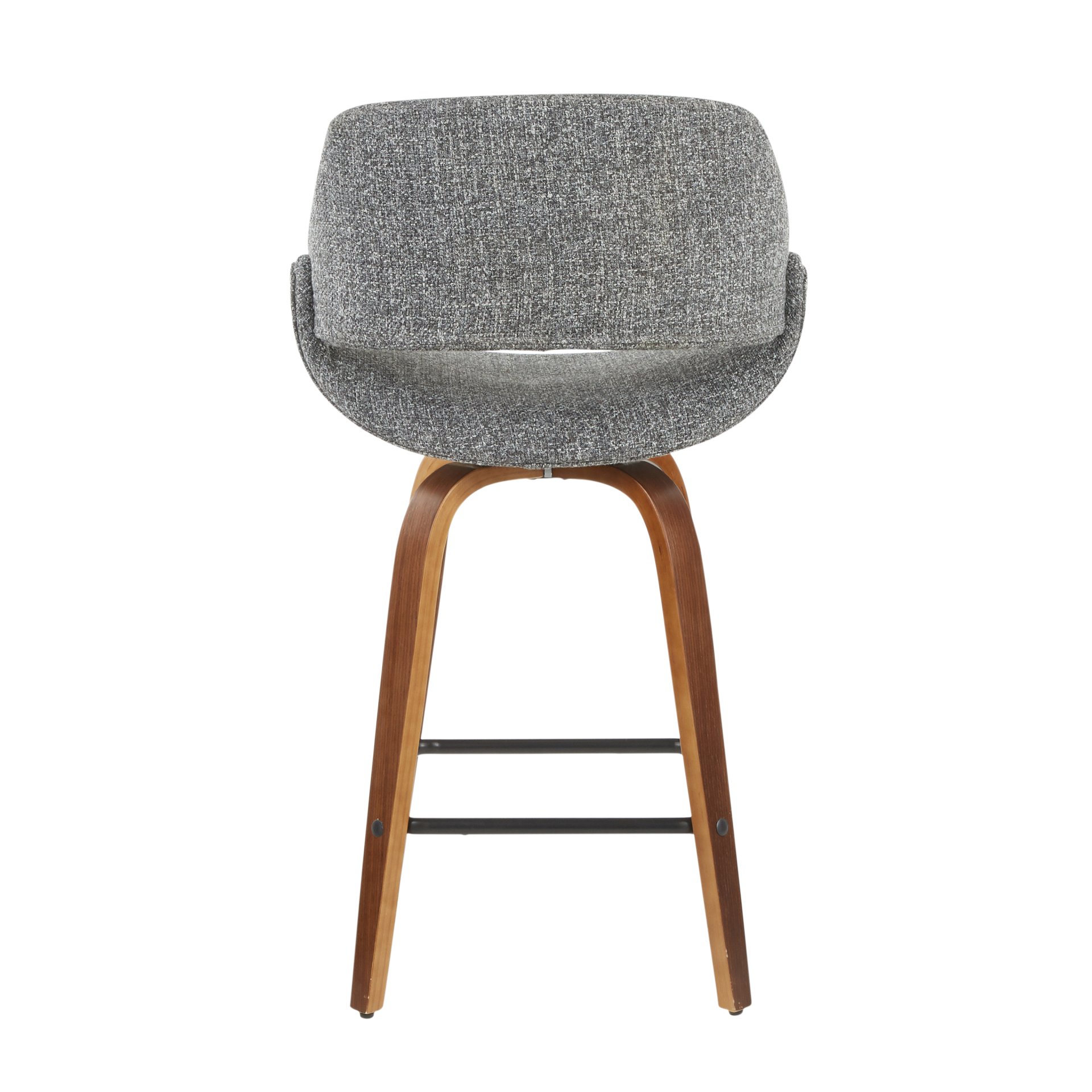 Fabrico - Mid-Century Modern, Counter Stool (Set of 2) - Walnut / Gray - Image 5