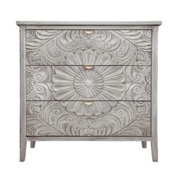 3 Drawer Cabinet, American Furniture, Suitable For Bedroom, Living Room - Light Gray