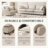 2 Piece Living Room Set With Throw Pillows Sectional Couch Sets, Upholstered 3 Seater Sofa & Armchair 4 Seat - Beige - Image 5