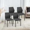 Dining Chairs Living Room Chair Modern Kitchen Armless Side Chair With Metal Legs (Set of 4) - Dark Gray - Image 3