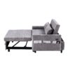 Pull Out Sleep Sofa Bed Loveseats Sofa Couch With Adjsutable Backrest, Storage Pockets, 2 Soft Pillows, USB Ports For Living Room, Bedroom, Apartment, Office - Gray - Image 22