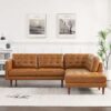 Lucco - Right Facing Sectional - Cognac Tan - Image 2