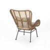 Outdoor Rattan Accent Chair With Metal Legs - Brown - Image 7