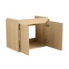 Modern 24" Bathroom Vanity With Ceramic Basin, Wall Mounted Floating Sink Combo, Wooden Storage Cabinet - Oak - Image 16