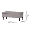 Dean - Fabric Storage Wide Tufted Rectangle Ottoman - Gray - Image 3