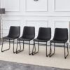(Set of 4) Classic Chairs, A Stylish Seat Suitable For Modern Minimalist And Industrial Style Environments - Black - Image 5