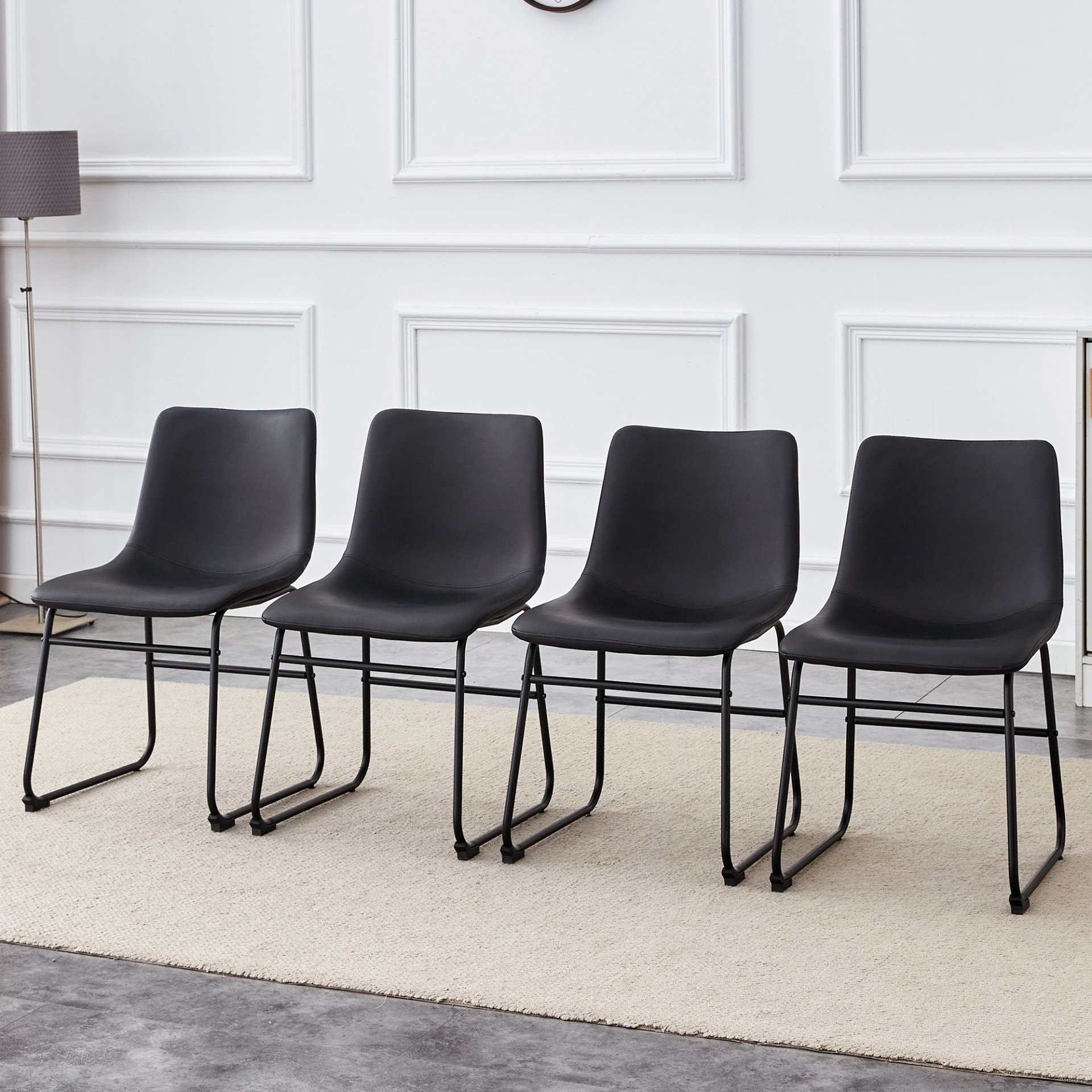 (Set of 4) Classic Chairs, A Stylish Seat Suitable For Modern Minimalist And Industrial Style Environments - Black - Image 5