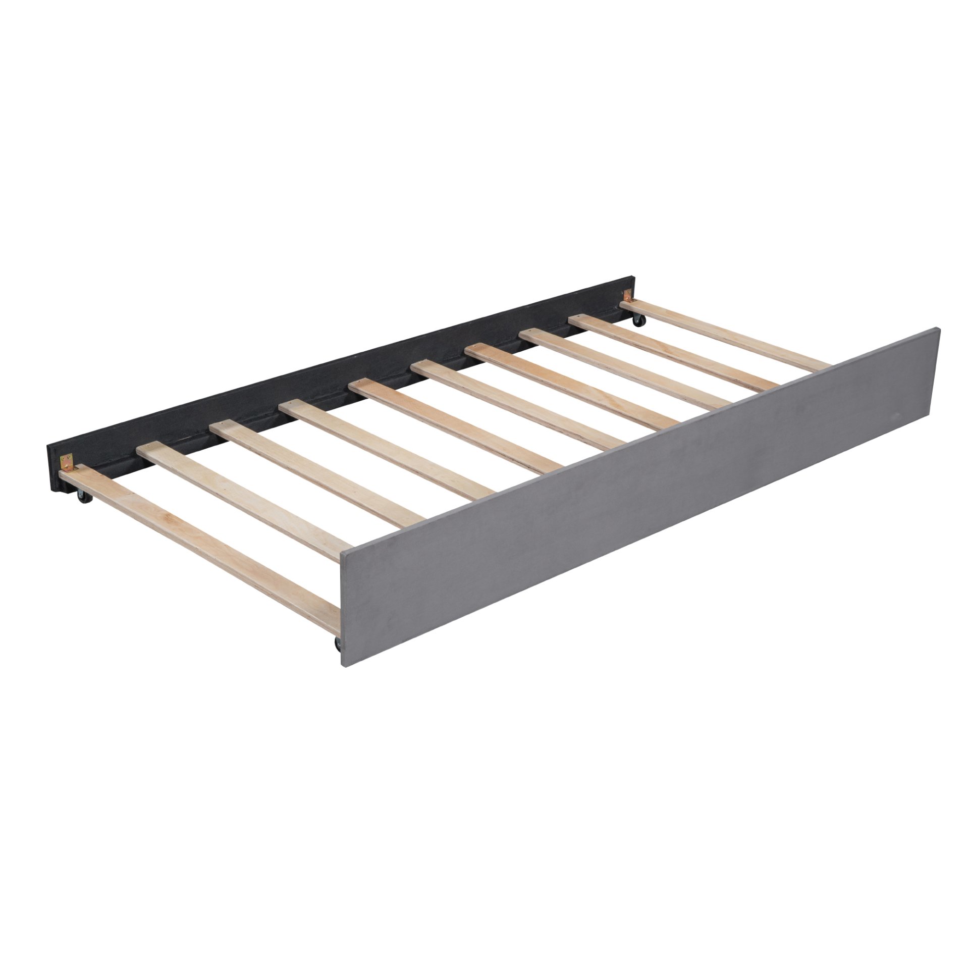 Twin Size Upholstered Daybed With Ergonomic Design Backrest And Trundle - Gray - Image 9