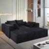Modern 6 Piece Modular U Shaped Sectional Sofa With Chaise Lounge Corduroy - Black - Image 9