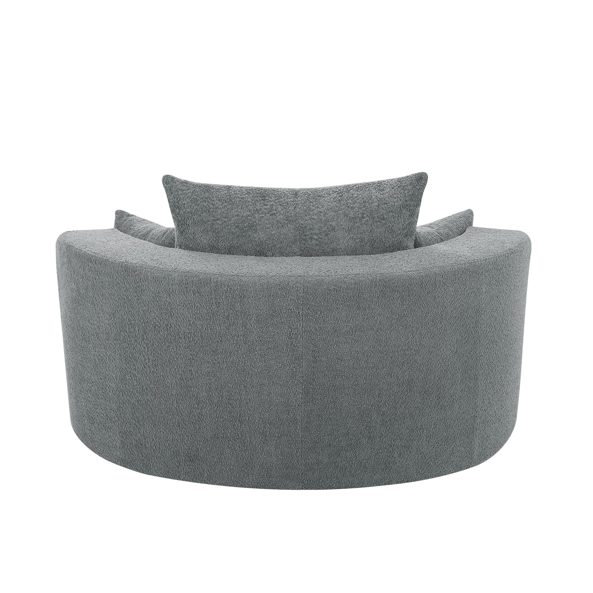 360° Swivel Chair Accent Barrel Chair Swivel Round Sofa Chair With 3 Removable Pillows For Living Room, Office And Hotel - Gray - Image 20