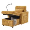 Multifunctional Lazy Sofa Recliner With Storage And Phone Bracket In Chenille For Living Room - Mustard Yellow - Image 24