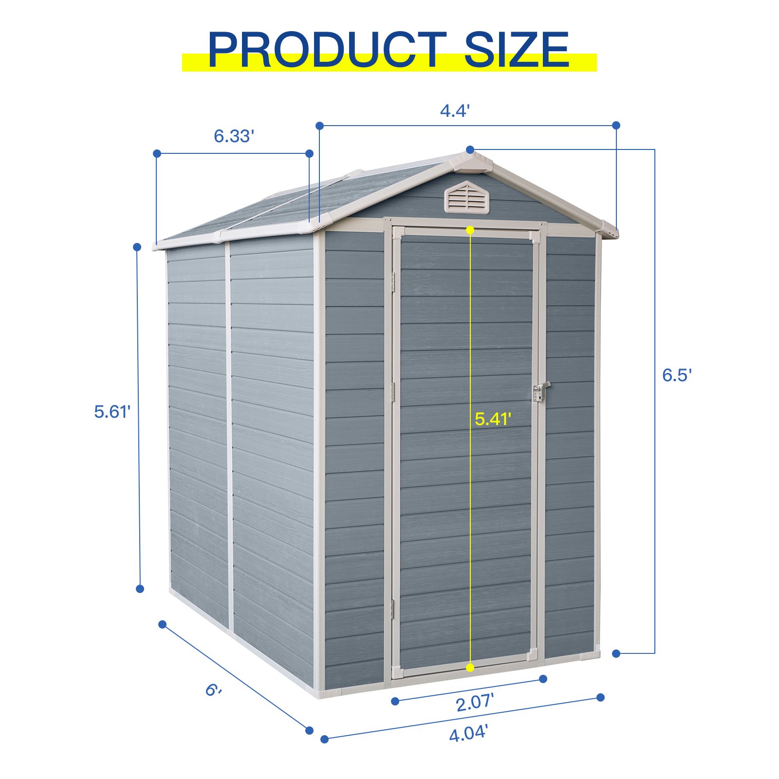 4X6Ft Resin Outdoor Storage Shed Kit-Perfect To Store Patio Furniture - Gray - Image 5