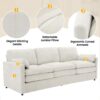 Cozy Upholstered 3 Seater Sofa Oversized Comfy Cloud Sofa Double Cushion 3 Seater Sofa Plush Cushion Sofa Couch For Living Room - Beige - Image 6