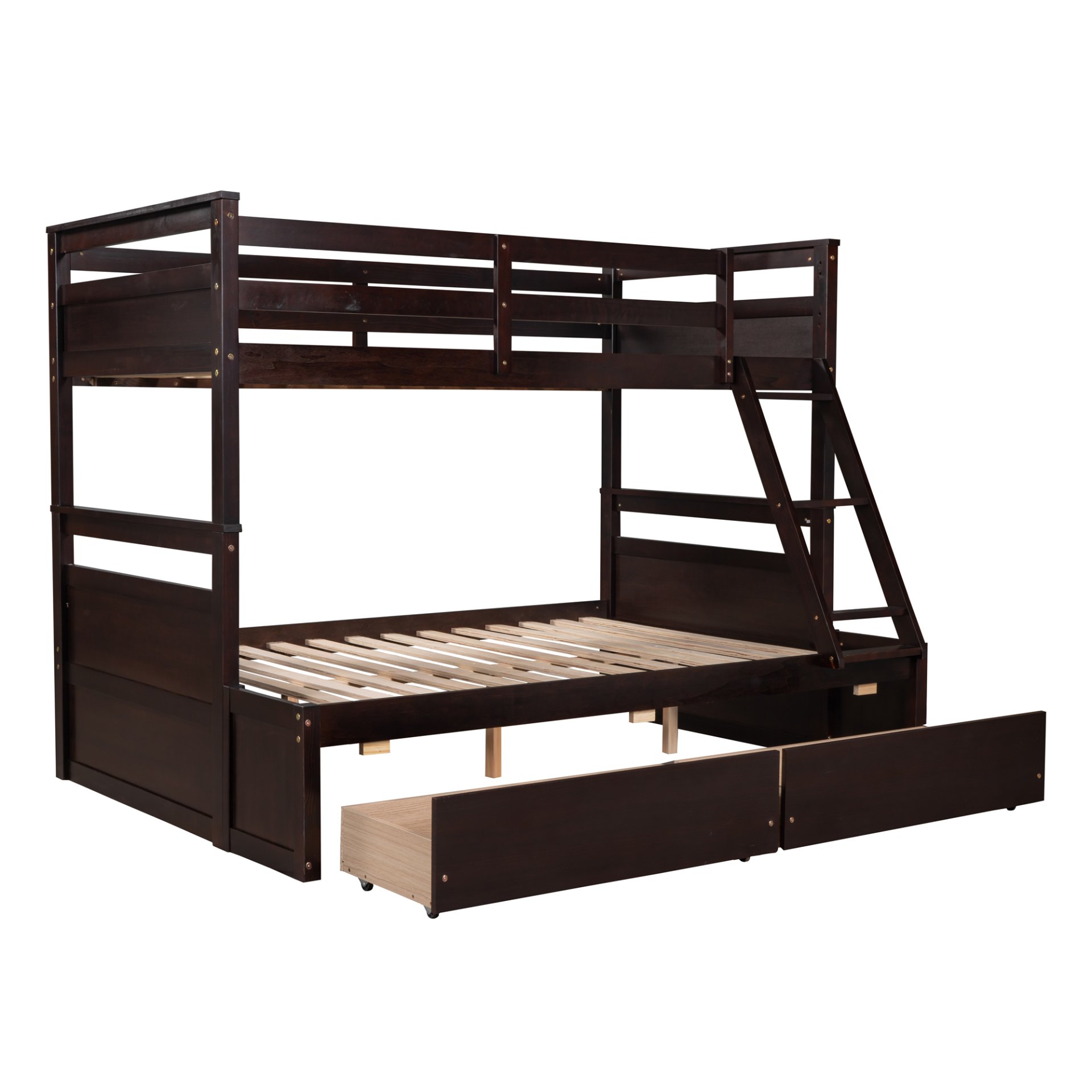 Twin Over Full Bunk Bed With Storage - Espresso - Image 8