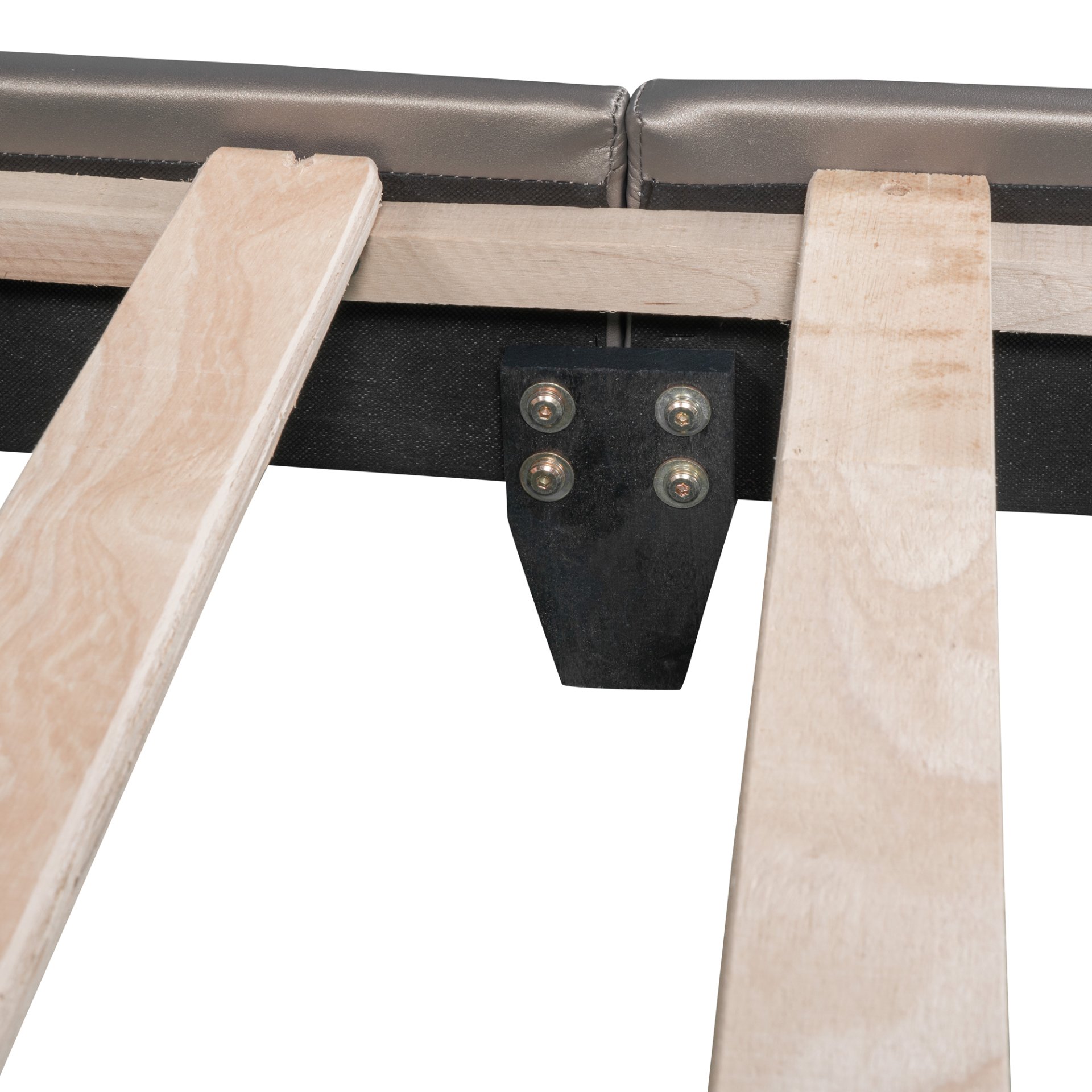 Full Size Upholstered Leather Platform Bed With Rabbit Ornament - Gray - Image 8