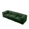 Elegant Chenille Sofa With Storage Seat And Cylindrical Backrest Contemporary 3 Seater Couch - Green - Image 12