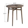 Outdoor Rustic Acacia Wood Bar Table With Slat Top - Teak - Image 3
