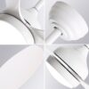 42" Ceiling Fan With Light And Remote Cotnrol 6 Speeds DC Reversible Motor - White - Image 3