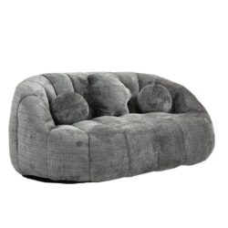 Durable Comfort High Back Bean Bag Sofa Lounger For Adults And Kids - Gray