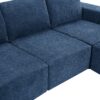 Modular U Shaped Sectional With Ottomans, Luxury Cloud Floor Couch With Deep Seat Fully Compressed Upholstered Sofa - Navy - Image 11