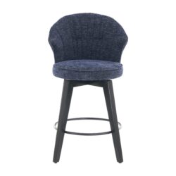 Wing Back Swivel Bar Stools (Set of 2) 25" Counter Height Adjustable Stools, Leveling Feet For Kitchen Island - Blue