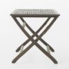 Blissique - Outdoor Foldable Wood Dining Table With Slat Design - Gray - Image 6