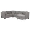 U-Shaped Sectional Sofa Pull Out Sofa Bed With Two USB Ports, Two Power Sockets, Three Back Pillows And A Storage Chaise For Living Room - Light Gray - Image 12