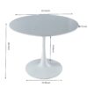 Tulip Table Mid-Century Dining Table For 4-6 People With Round MDF Table Top, Pedestal Dining Table, End Table Leisure Coffee Table - White - Image 3