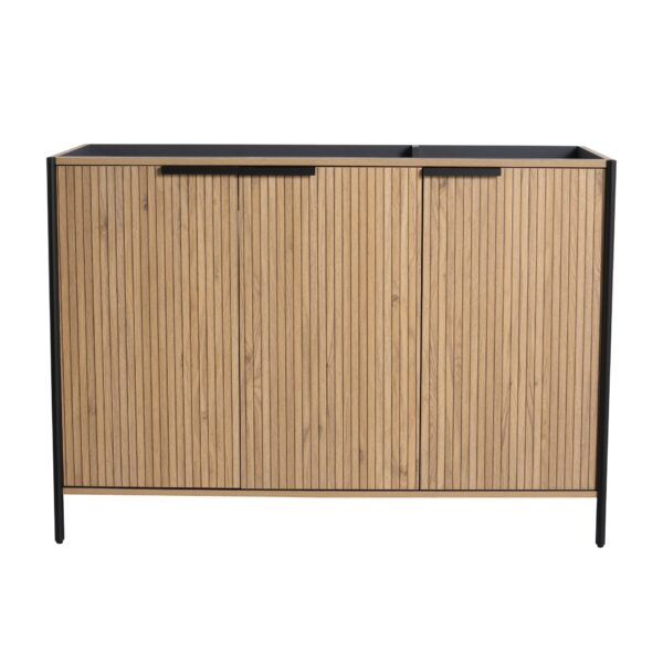 Modern Freestanding Bathroom Vanity With Adjustable Shelves - Light Coffee