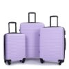3 Piece Luggage Sets Lightweight Suitcase With Two Hooks, Spinner Wheels, Tsa Lock, (20/24/28) - Lavender Purple - Image 11