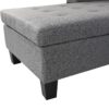 Sectional Sofa Set For Living Room With L Shape Chaise Lounge, Cup Holder And Left Or Right Hand Chaise Modern 4 Seat - Gray - Image 21