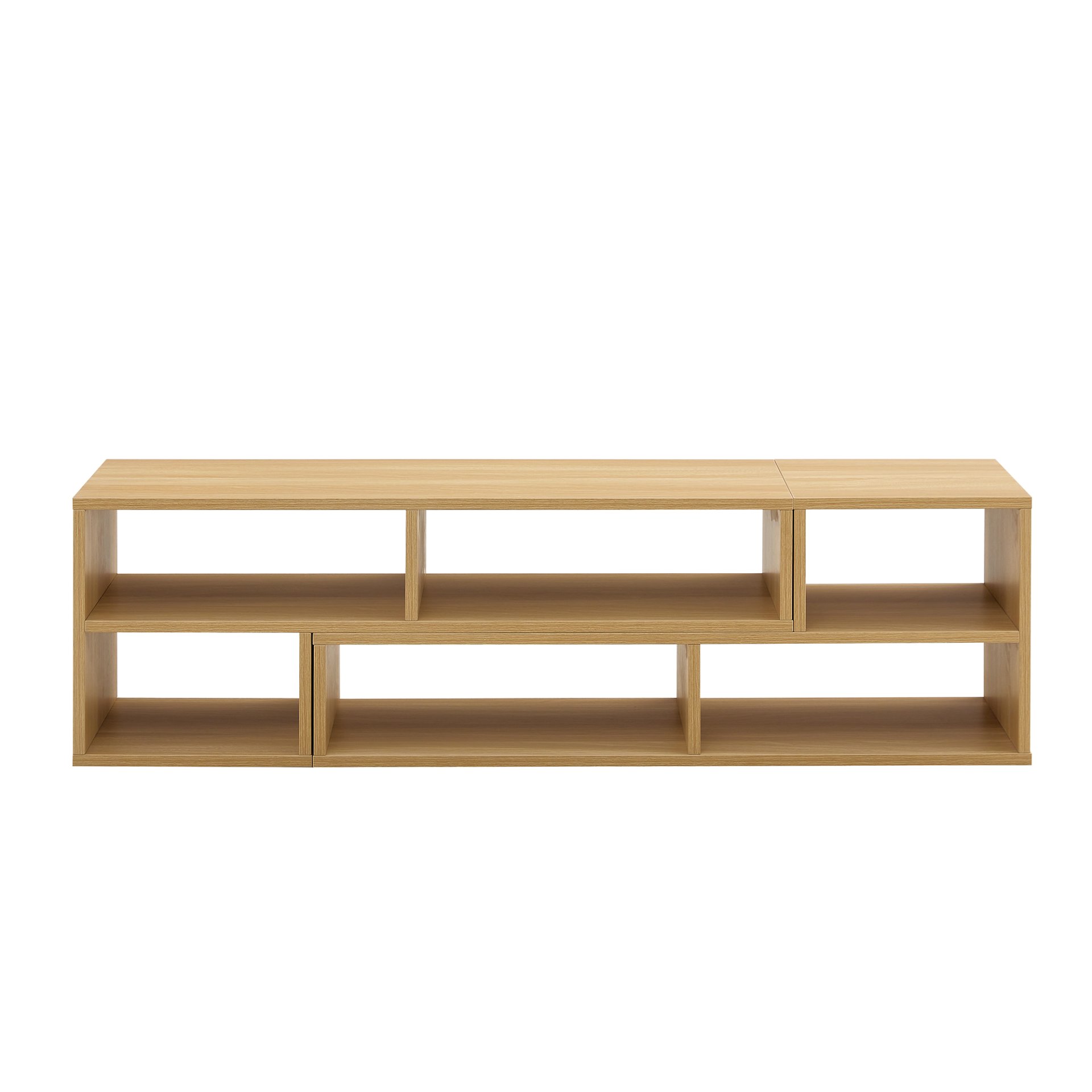 2 Piece Cube TV Stand And L Shaped Entertainment Center With Open Storage And 2 Shelves - Burly Wood - Image 18