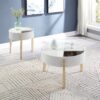 Bodfish - Round End Table - White / Natural - Image 2