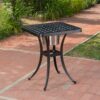 Outdoor Cast Aluminum Bistro Table With Ice Bucket - Black Copper - Image 9