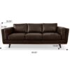 Chase - Leather Sofa - Chocolate / Dark Brown - Image 6